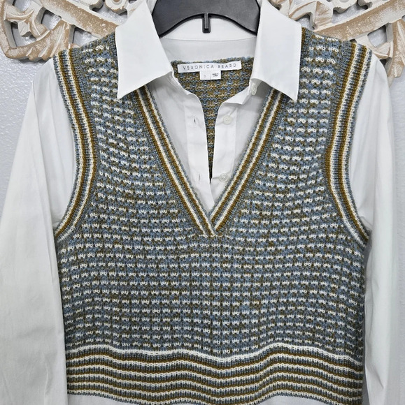 Veronica Beard Serwa Mixed Media Vest Top - Picture 6 of 12